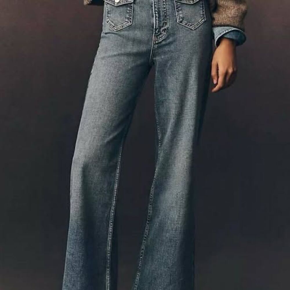 Anthropologie Pilcro Pocket High Rise  Flare Jeans Medium Wash Size 29P NWOT